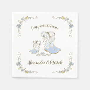 Cowboy Baby Shower Country Western Blue Boy Napkins