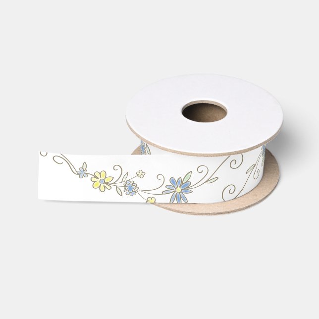 Cowboy Baby Shower Country Western Blue Boy Satin Ribbon (Spool)
