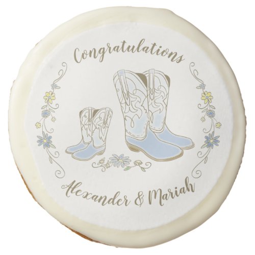 Cowboy Baby Shower Country Western Blue Boy Sugar Cookie