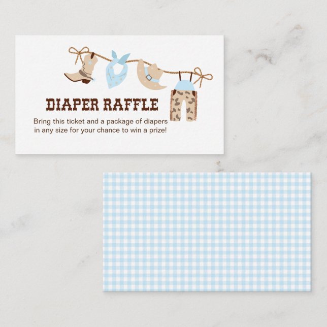 Cowboy Baby Shower Diaper Raffle Enclosure  (Front/Back)