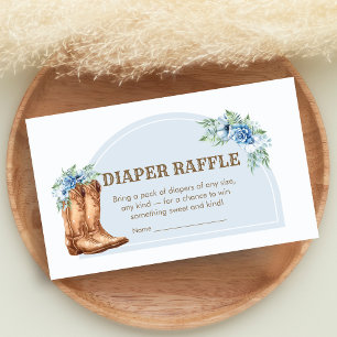 Cowboy Baby Shower Diaper Raffle Enclosure Card