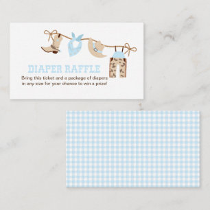 Cowboy Baby Shower Diaper Raffle Enclosure  Card