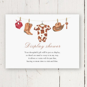 Cowboy Baby shower Display shower Enclosure Card