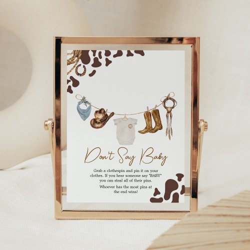 Cowboy Baby Shower Dont Say Baby Poster