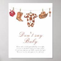Cowboy baby shower - Don't say baby 