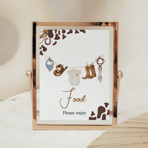 Cowboy Baby Shower Food Poster