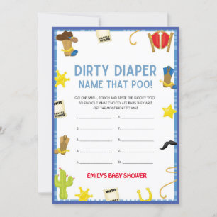 Cowboy Baby Shower Game - Editable Name, 5x7 size Invitation