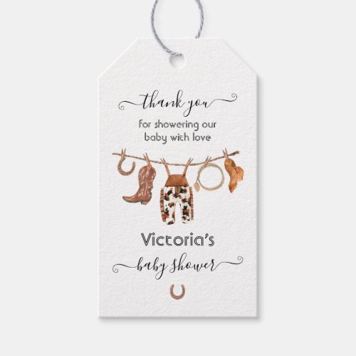 Cowboy Baby Shower gift tag