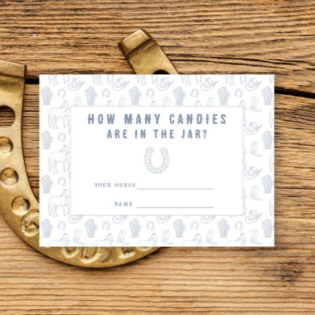 Cowboy Baby shower Guess how many candies Enclosure Card (Creator Uploaded)