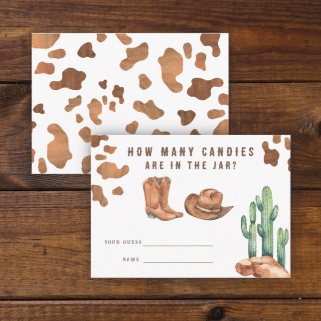 Cowboy Baby shower Guess how many candies Enclosure Card (Creator Uploaded)