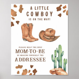 Cowboy baby shower - Help the Busy Mom-to-Be  Poster