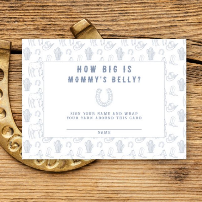 Cowboy Baby shower How big is mommy's belly Enclosure Card (Creator Uploaded)