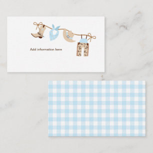 Cowboy Baby Shower information Enclosure  Card