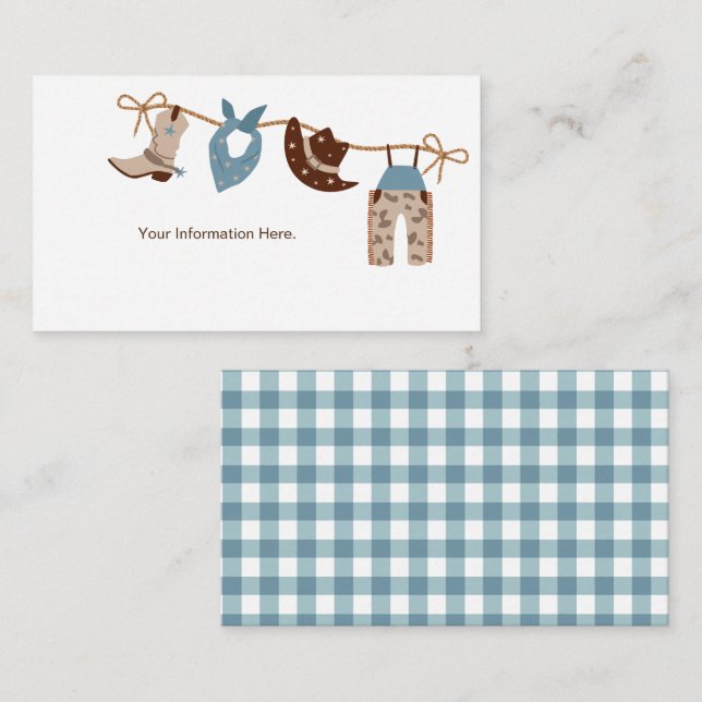 Cowboy Baby Shower Information Enclosure  Card (Front/Back)