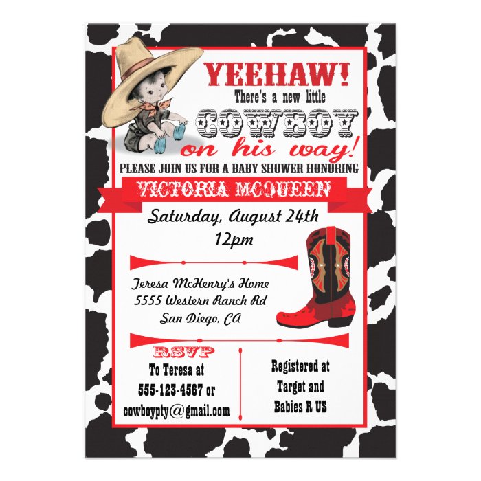 Cowboy Baby Shower Invitation