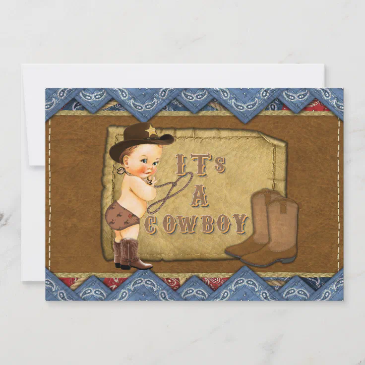 Cowboy Baby Shower Invitation | Zazzle