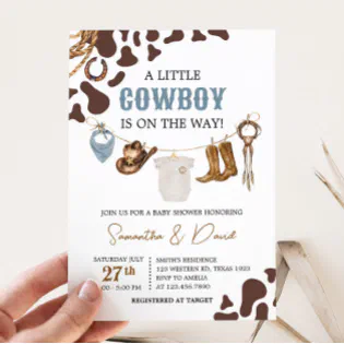 Cowboy Baby Shower Invitation Cowboy Baby Shower Invitation