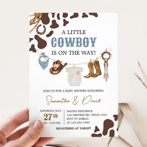 Cowboy Baby Shower  Invitation