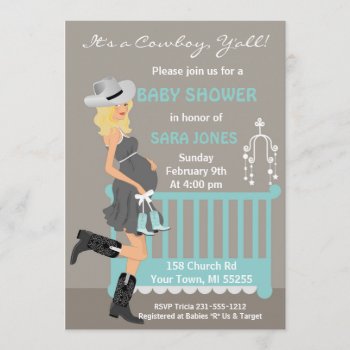 Cowboy Baby Shower Invitation - Blonde Western by AnnounceIt at Zazzle