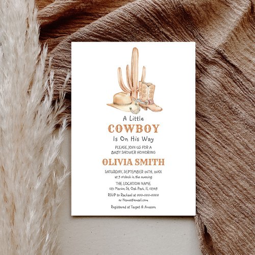 Cowboy Baby Shower Invitation Template