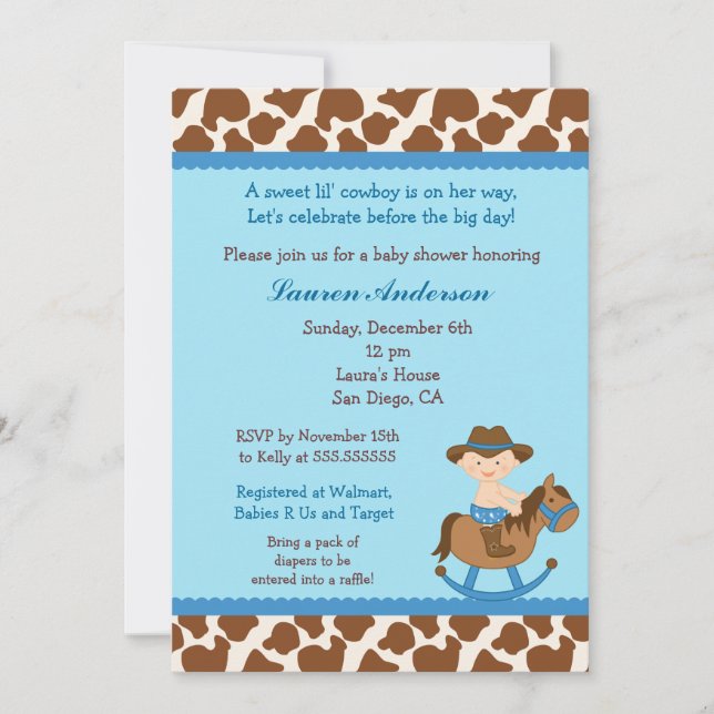 Cowboy Baby Shower Invitations (Front)