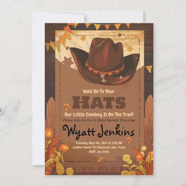 Cowboy Baby Shower Invitations (Front)