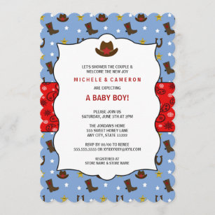 Custom Birth Announcement Baby Red Blue Yellow ABC Blocks Shower Invitation Adoption