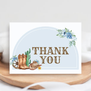 Cowboy Baby Shower Letterpress Thank You Card