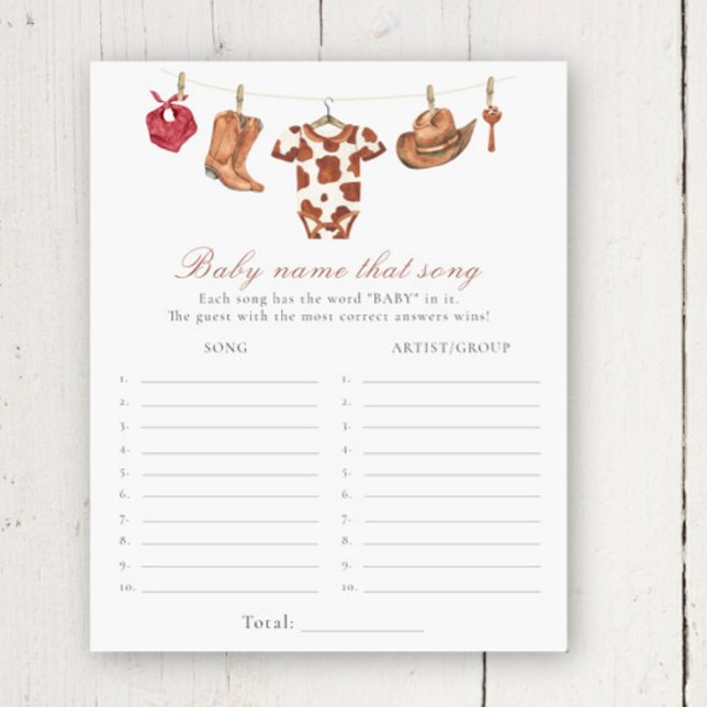 Cowboy baby shower - Name that song game (Creator Uploaded)