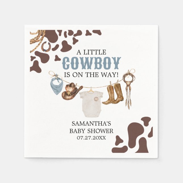 Cowboy Baby Shower  Napkins (Front)
