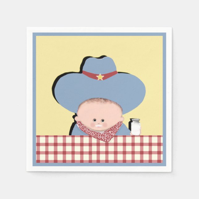Cowboy Baby Shower Paper Napkins (Front)