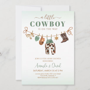 Cowboy Baby shower Party Invitation