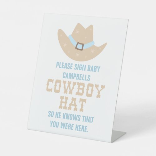 Cowboy Baby Shower Sign Hat