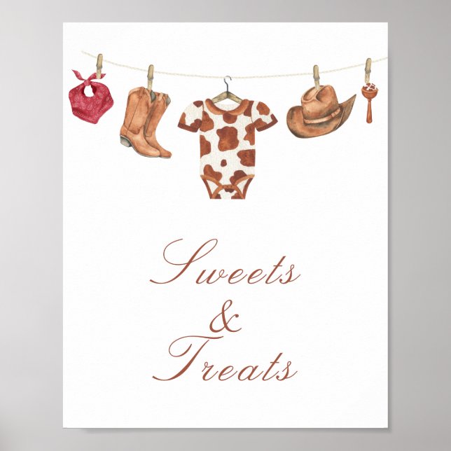 Cowboy baby shower - Sweets & Treats Poster (Front)