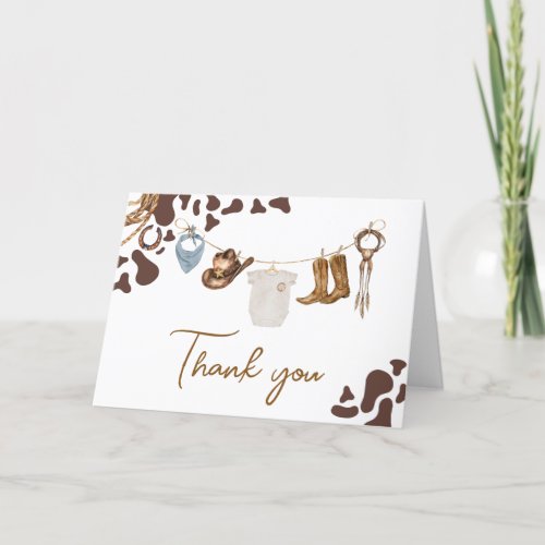 Cowboy Baby Shower  Thank You Card