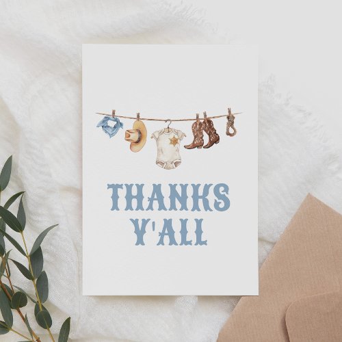 Cowboy Baby Shower Thank You Card