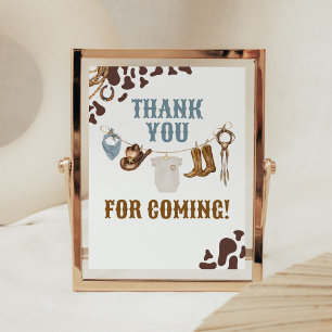 Cowboy Baby Shower Thank you for Coming Poster