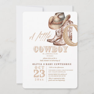 Cowboy Baby Shower Watercolor Rustic  Invitation