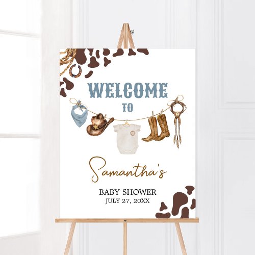 Cowboy Baby Shower Welcome Poster