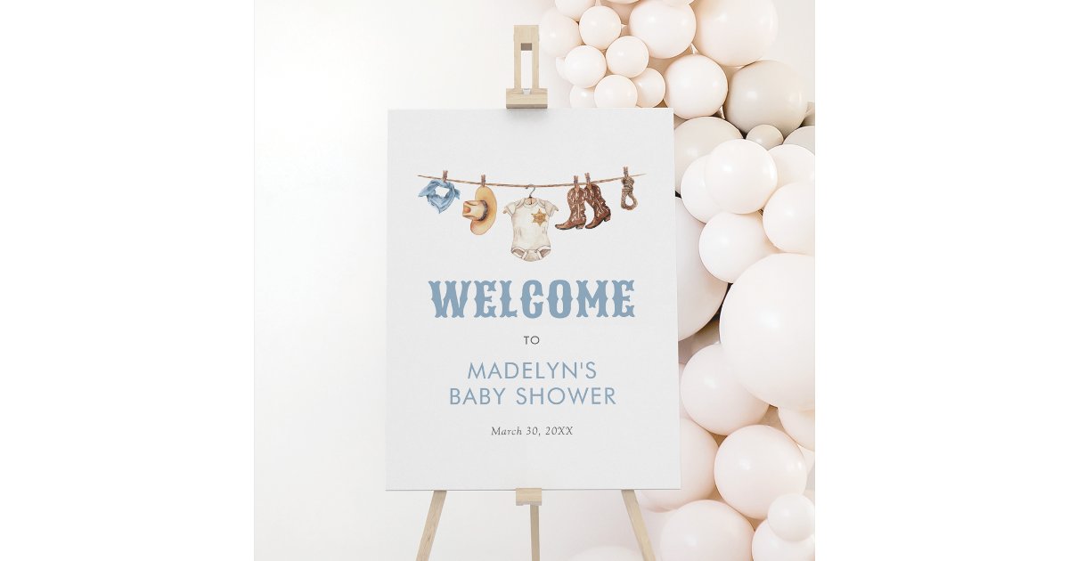 Cowboy Baby Shower Welcome Sign | Zazzle