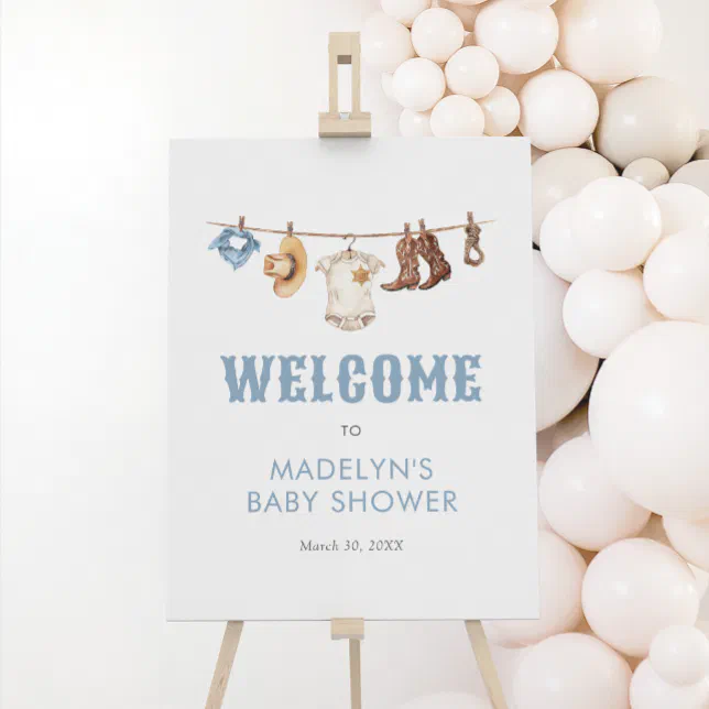 Cowboy Baby Shower Welcome Sign | Zazzle