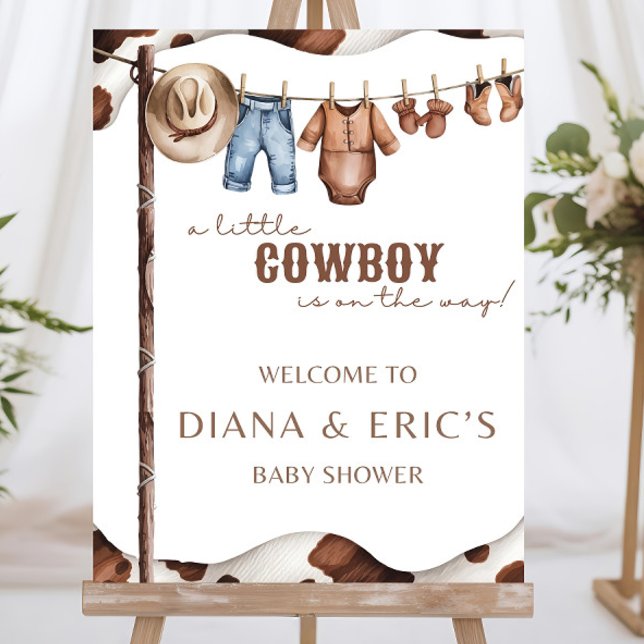 Cowboy Baby Shower Welcome Sign Template, A Little (Creator Uploaded)
