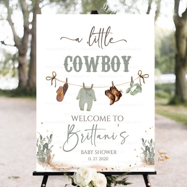 Cowboy Baby Shower Western  Foam Board (cowboy baby shower foam board, western baby shower sign, little cowboy foam board sign, wild west ba)
