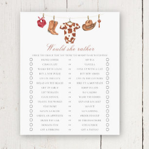 Cowboy baby shower Would she rather