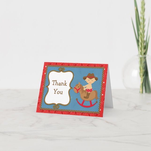Cowboy Baby Thank You Card (Front)
