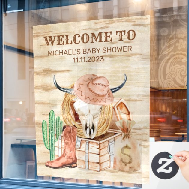 Cowboy Baby Welcome Western Window Cling