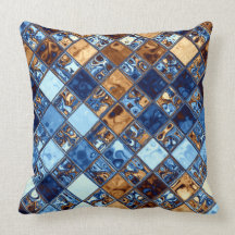 Cowboy Bandana Blue Mosaic Pattern Original Art