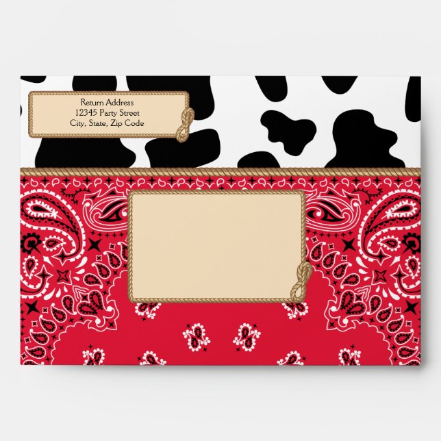 Cowboy, Bandana Style A6 Envelopes (Front)