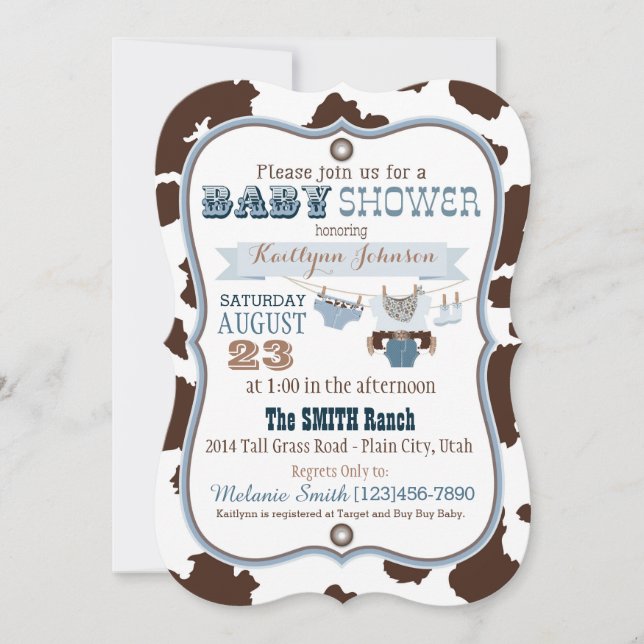 Cowboy Bandanna Jumper Baby Shower Invitation (Front)