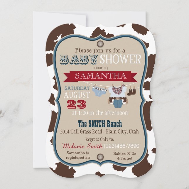 Cowboy Bandanna Jumper Baby Shower Invitation (Front)